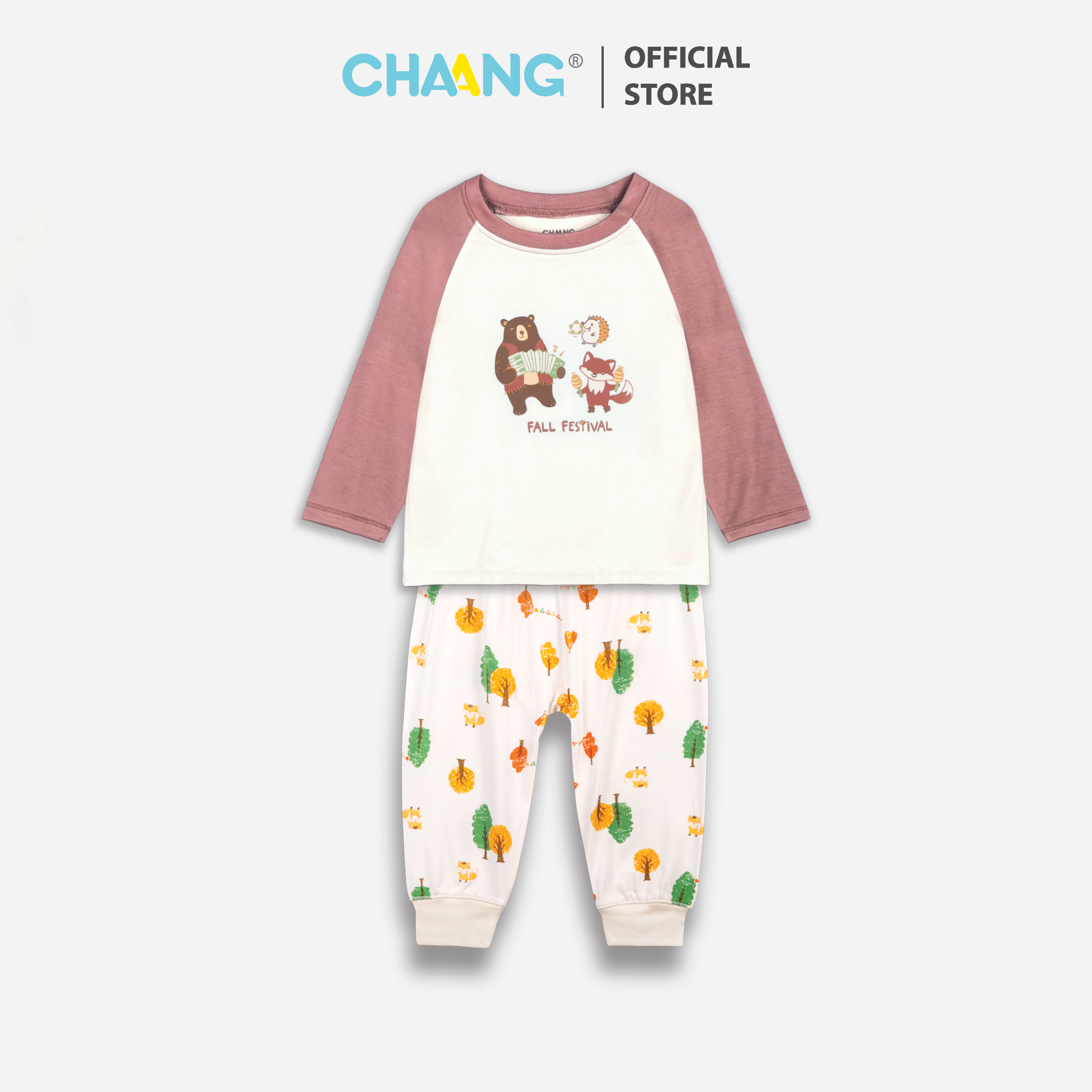 Bộ quần áo dài tay raglan cho bé trai Park nâu Chaang