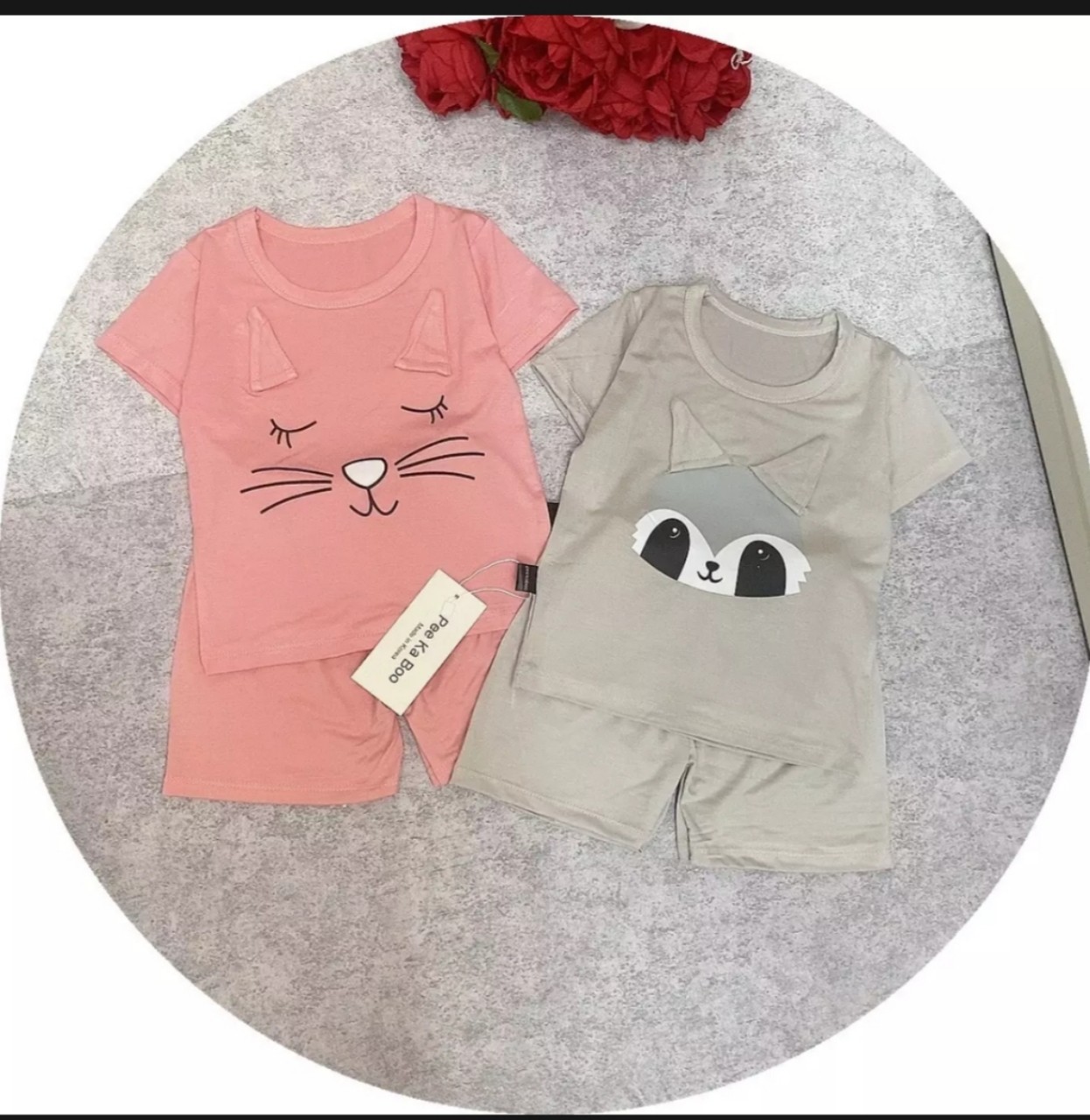 Bộ đồ 100% cotton thun lạnh dành cho bé gái siêu xinh hàng đẹp - ảnh thật