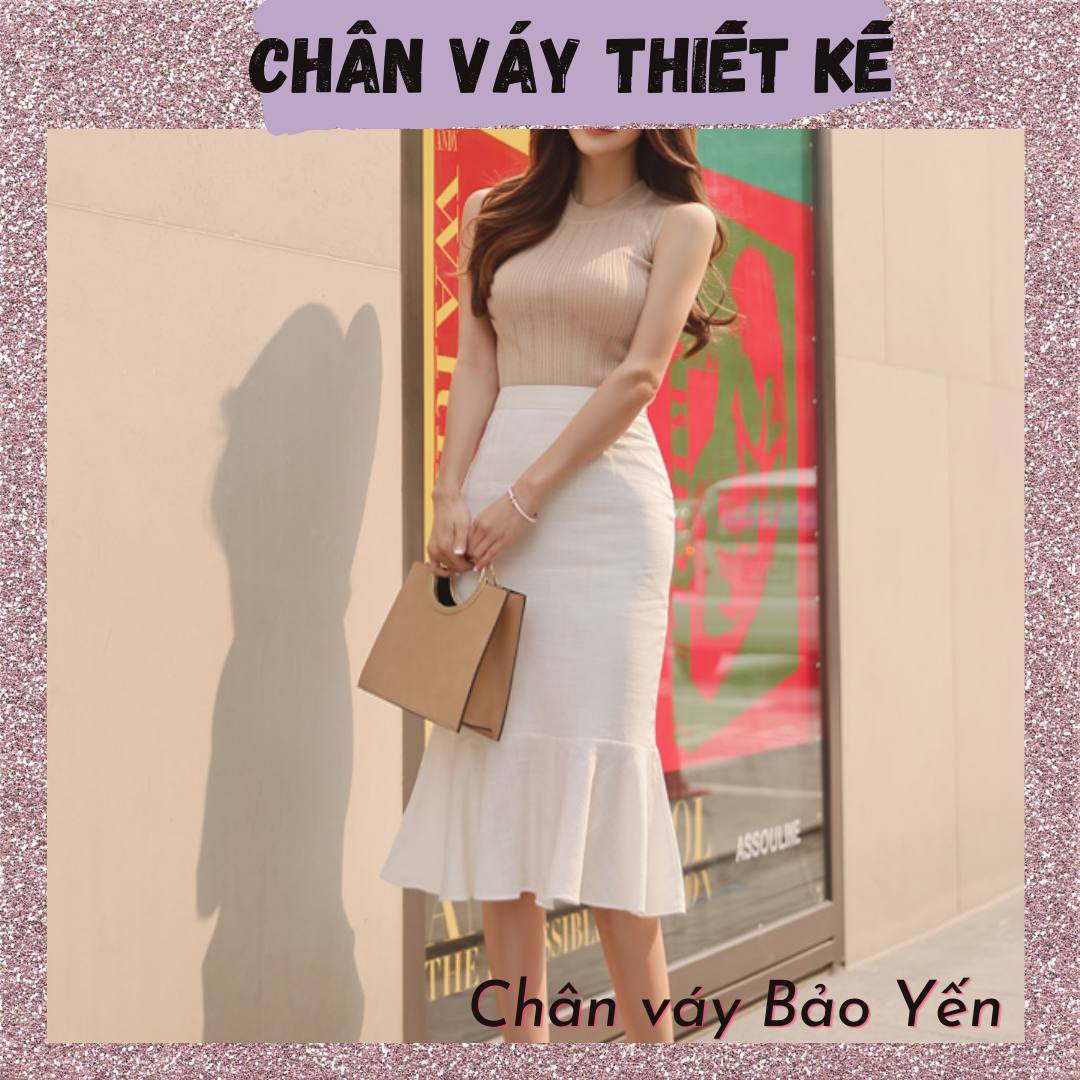 Chân váy đuôi cá nữ dáng dài qua gối thanh lịch