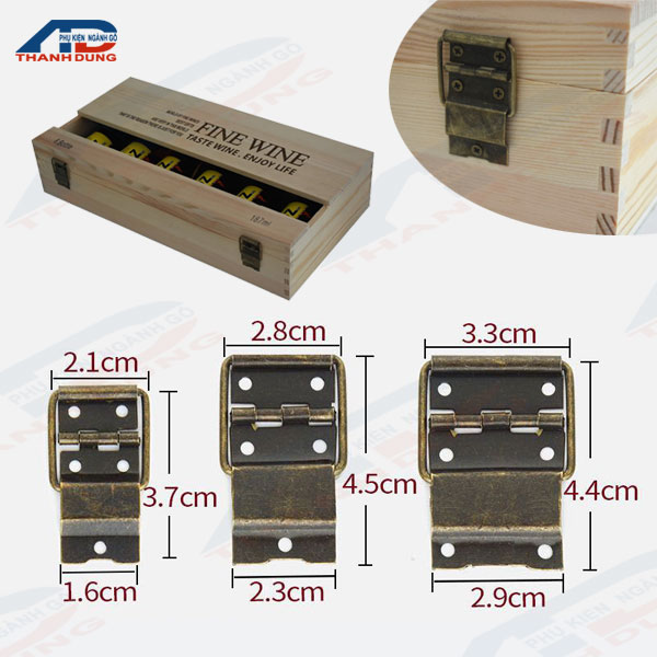 Bản lề hộp gỗ mở gập 90 độ