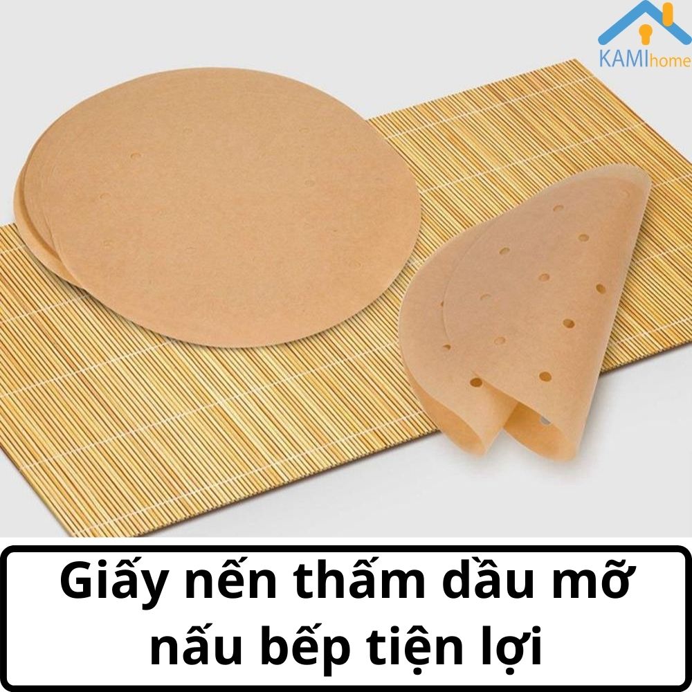 Bộ 100 Giấy nến thấm dầu ăn hình tròn cỡ lớn 22cm cho món Nướng Chiên Hấp mã 20056