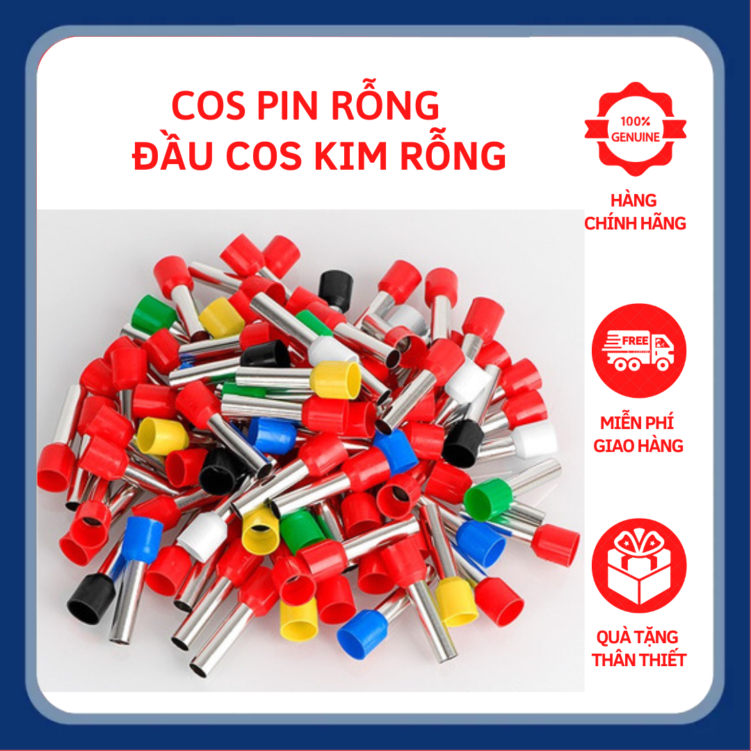 Đầu cos pin rỗng bọc nhựa; đầu cos kim rỗng; cos kim dài; cốt pin rỗng;cốt kim rỗng; cốt kim thông;cos kim thông;đầu cos đi dây điện;cos dây điện;đầu cốt dây điện;cốt dây điện ;