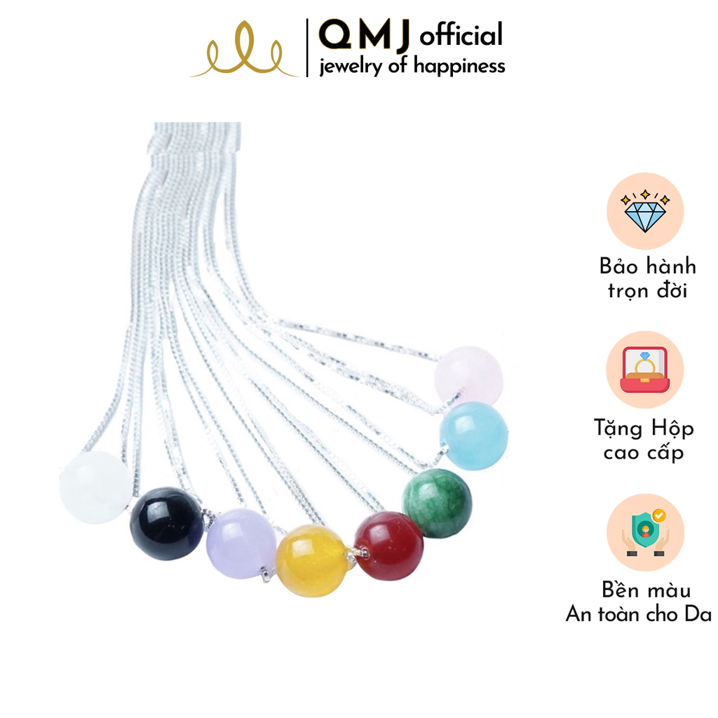 QMJ dây chuyền đá may mắn bạc 925 cao cấp, vòng đá phong thủy, dây chuyền thời trang nam và nữ - QDL4343