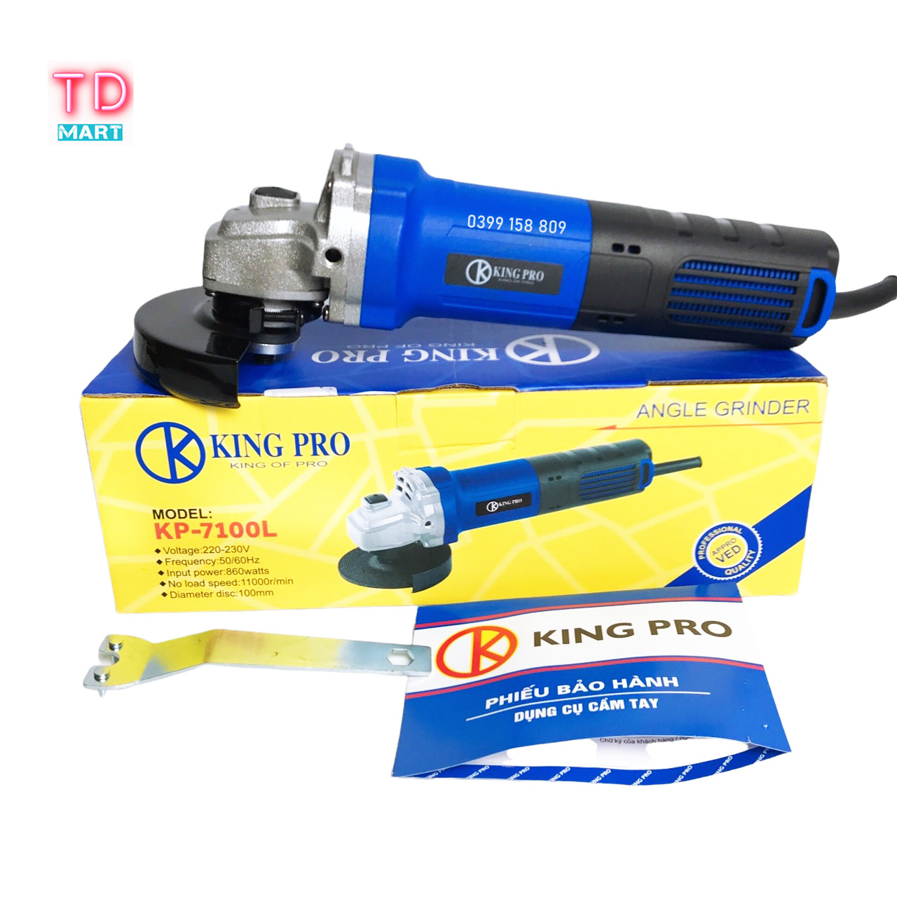 Máy mài góc giá rẻ, máy mài, máy căt cầm tay kingpro công suất 860w đá mài 100