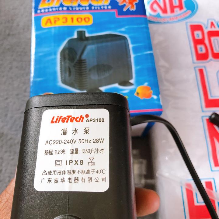 Máy Bơm LifeTech, VipSun Ap3100 28W Cho Hồ Cá Cảnh, Trồng Thủy Canh, Bơm Nước Hòn Non Bộ, Tiểu Cảnh, tặng bông lọc