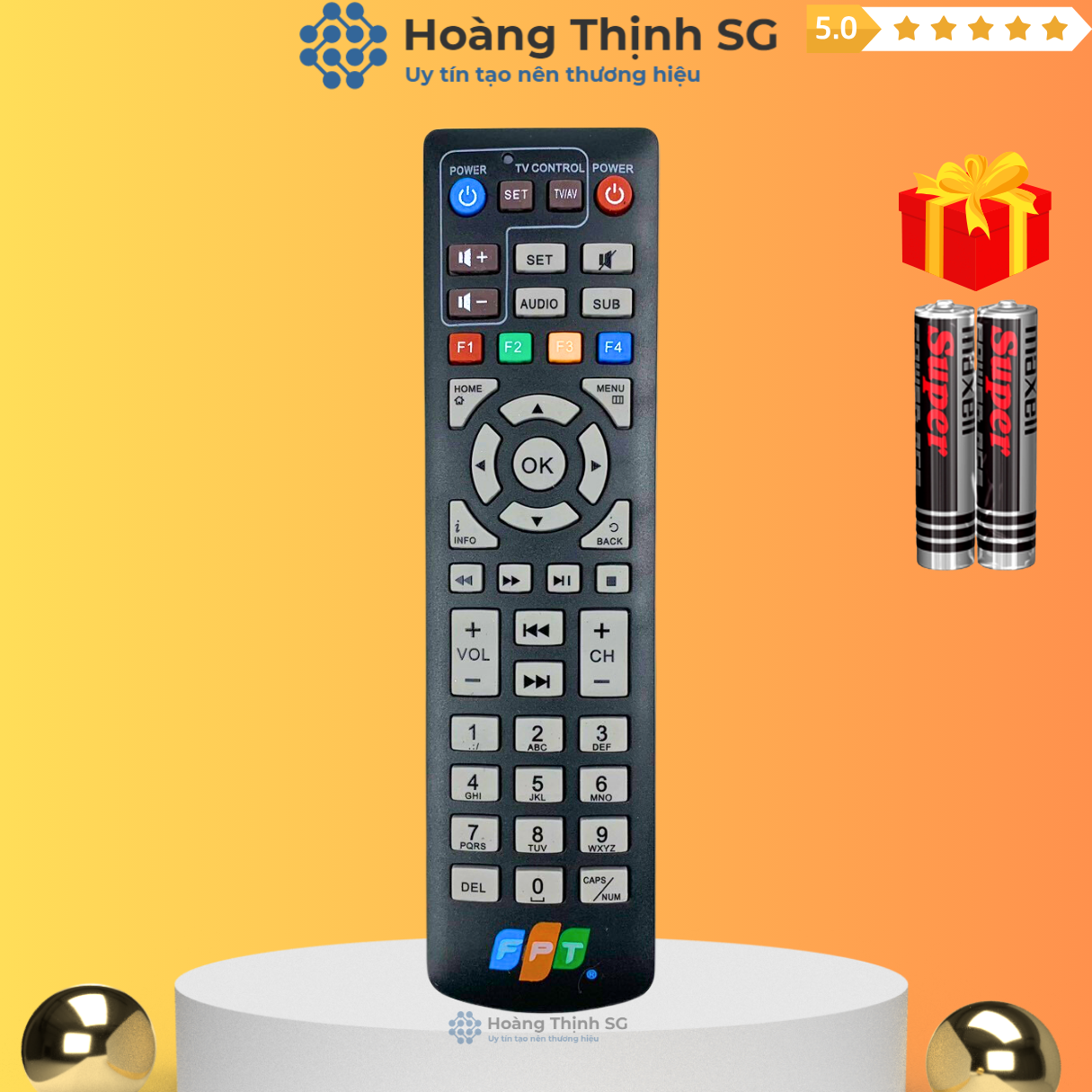 Remote điều khiển tivi FPT, điều khiển truyền hình FPT đầu box