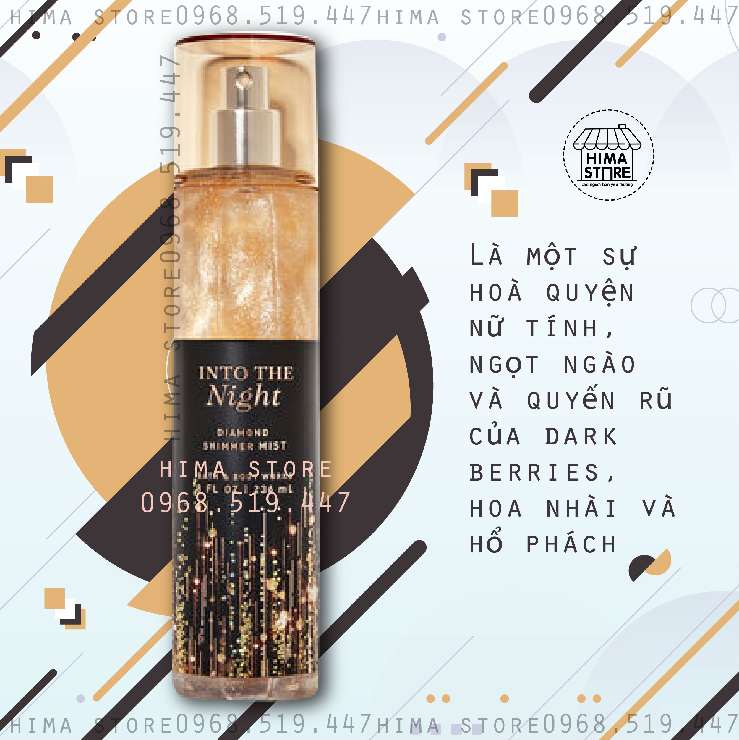 INTO THE NIGHT SHIMMER | Xịt Thơm Kim Tuyến Toàn Thân Bath & Body Works Diamond Shimmer Mist 236ML