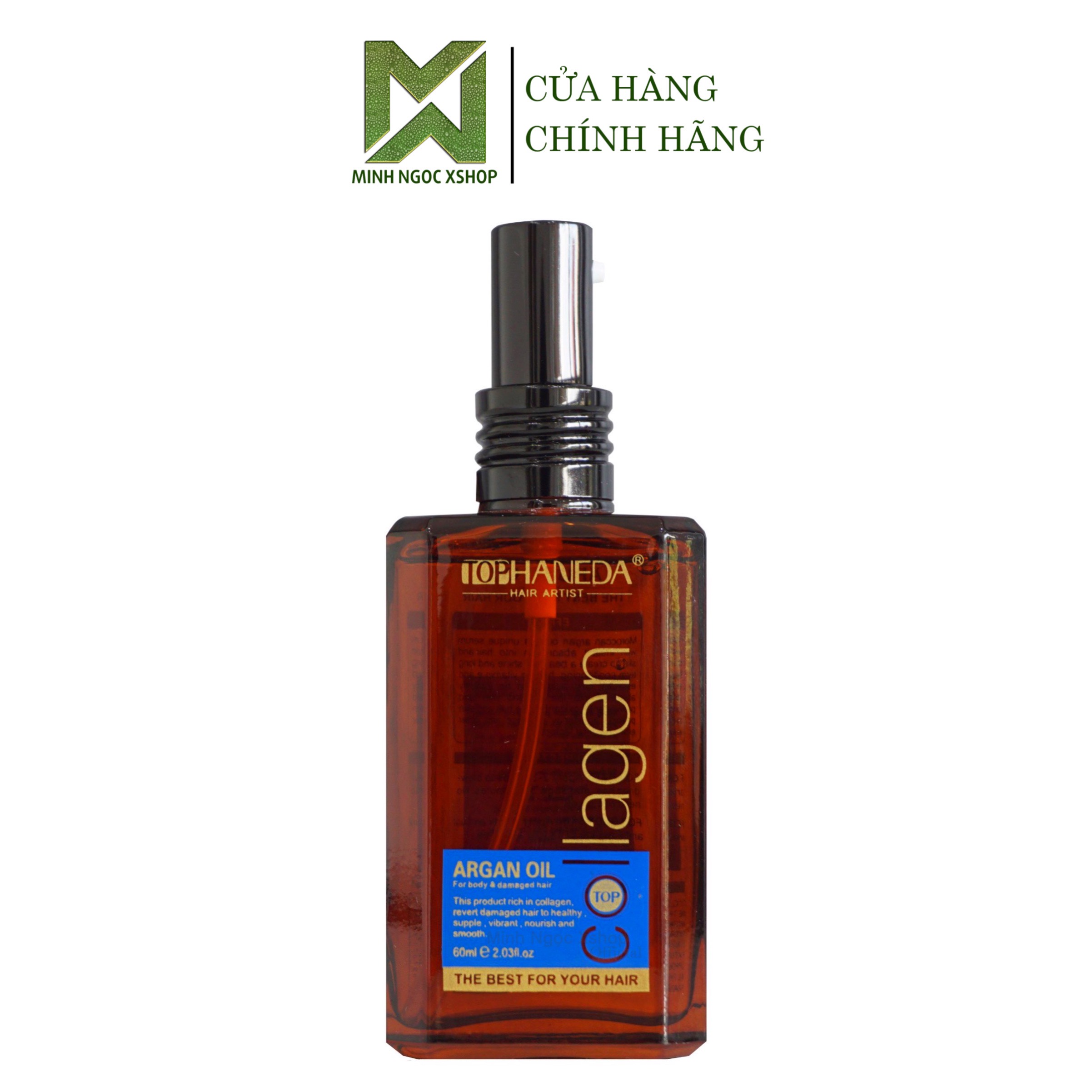 Tinh dầu dưỡng tóc bóng mượt Top Haneda Collagen Argan Oil 60ML