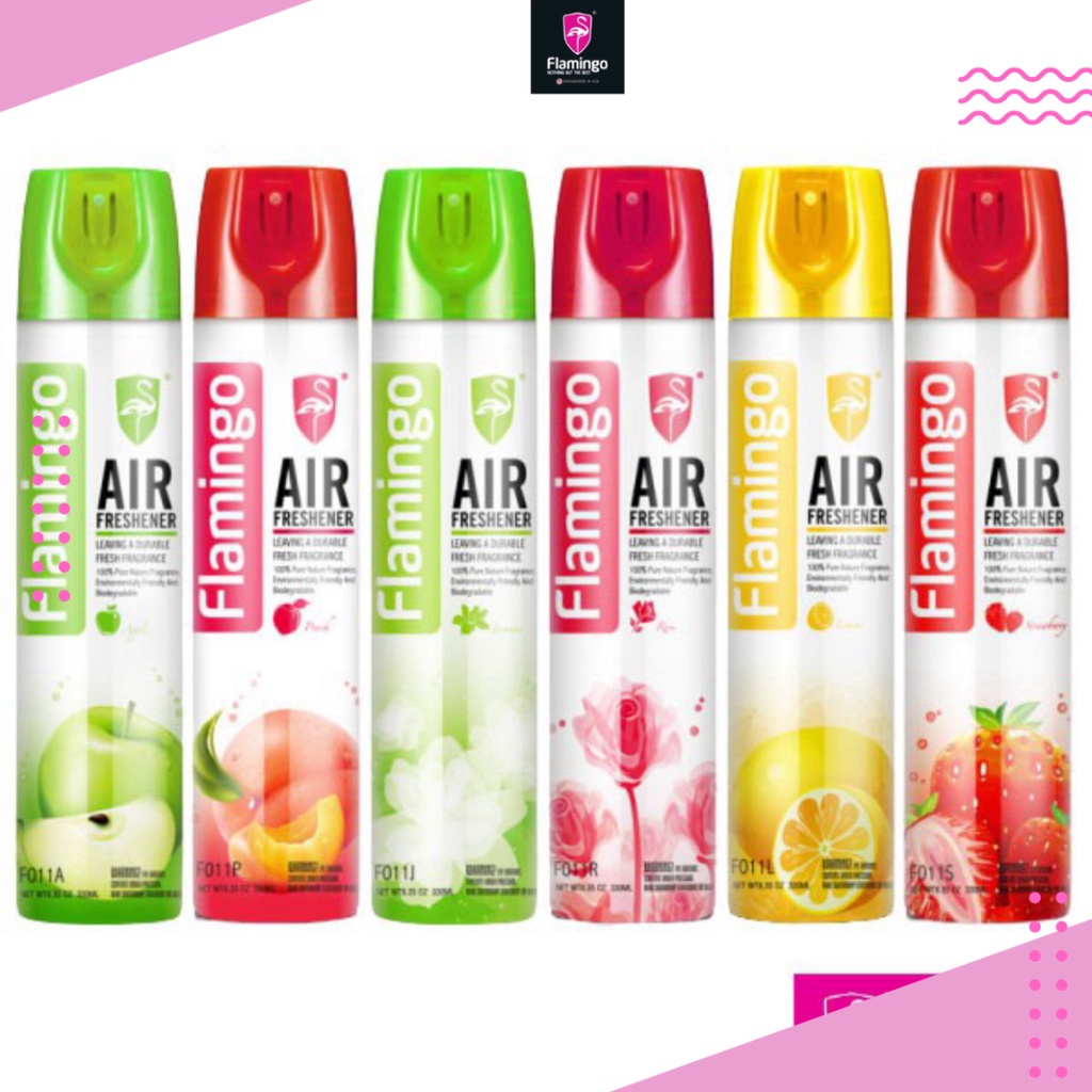 Xịt thơm khử mùi nội thất ô tô Flamingo F011 330ml 6 mùi hương
