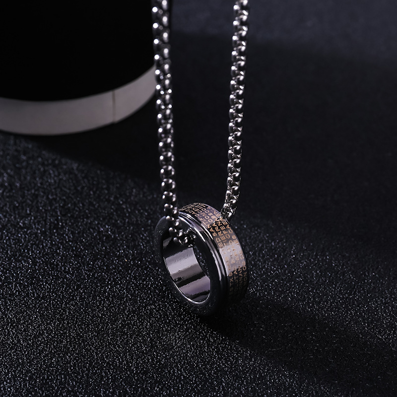 Dây chuyền nam nữ phối mặt nhẫn - hợp kim titan không gỉ