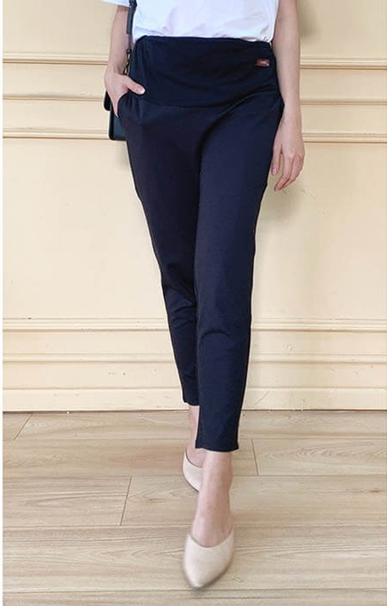 Quần bầu Lamme Baggy - Quần bầu sau sinh baggy quần có chun điều chỉnh chất liệu umi dày dặn co giãn tốt quần dáng công sở ống rộng
