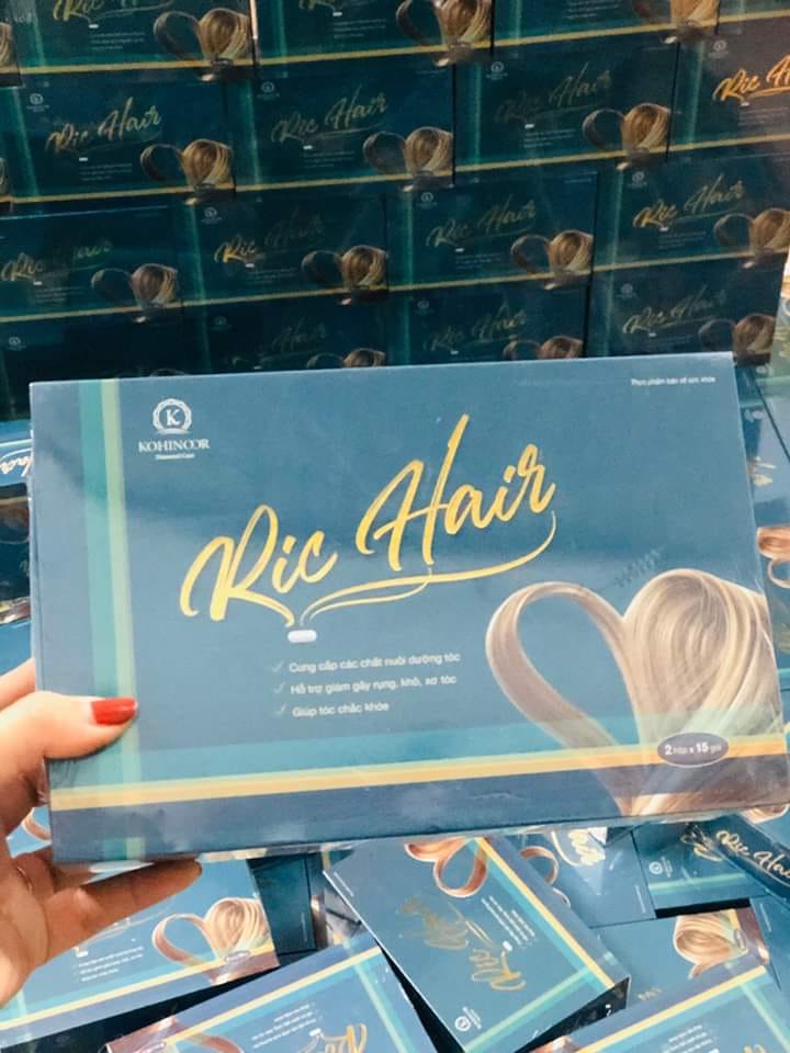 RIC HAIR - Viên uống kích thích mọc tóc, mềm mượt tóc, ngừa rụng tóc.