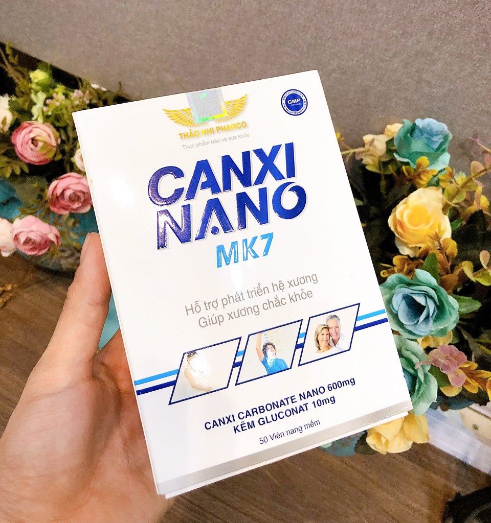 CANXI NANO MK7 Hỗ Trợ Phát Triển Hệ Xương Giúp Xương Chắc Khỏe Hộp 50 Viên
