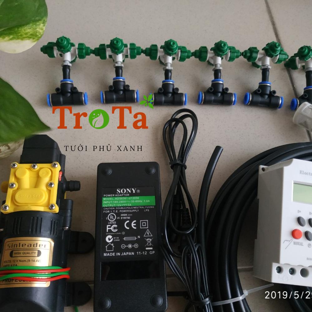 Bộ béc phun sương tưới lan tự động