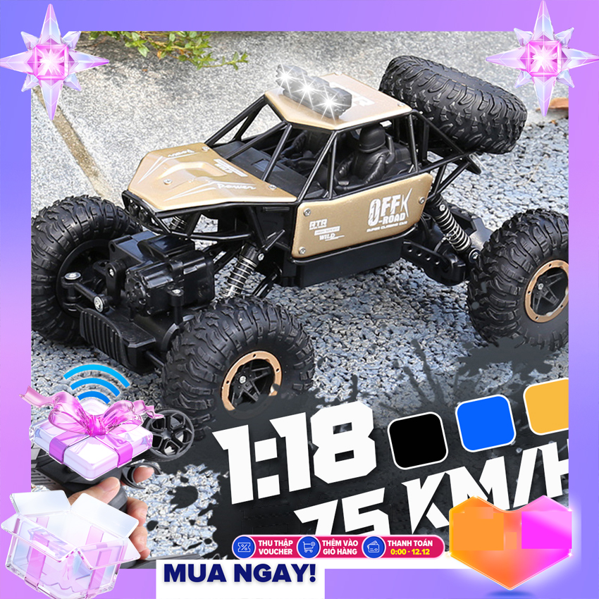 [SALE GIẢM 50%] Xe Địa Hình Điều Khiển Từ Xa - Xe Ô Tô Điều Khiển -  Xe Leo Đá JEEP C 1/18 Tốc Độ Siêu Cao 20 Km/h Xe Leo Núi RC Điều Khiển Từ Xa 2.4Ghz Quà Tặng Cho Bé Trai Nhân Dịp Tết 2022 - Đổi Trả Trong 7 Ngày Uy Tín MIN SU