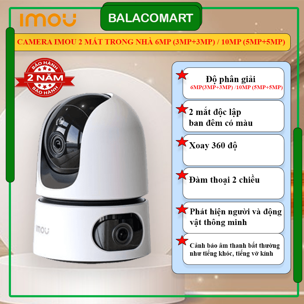  Camera Imou 2 mắt 6MP 10MP trong nhà chính hãng bảo hành 2 năm 