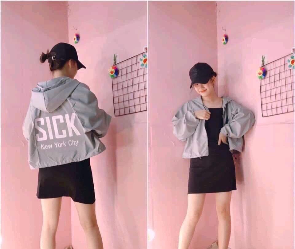 ÁO KHOÁC DÙ NỮ IN CHỮ SICK CỰC CHẤT LÊN FORM CỰC XINH - TP