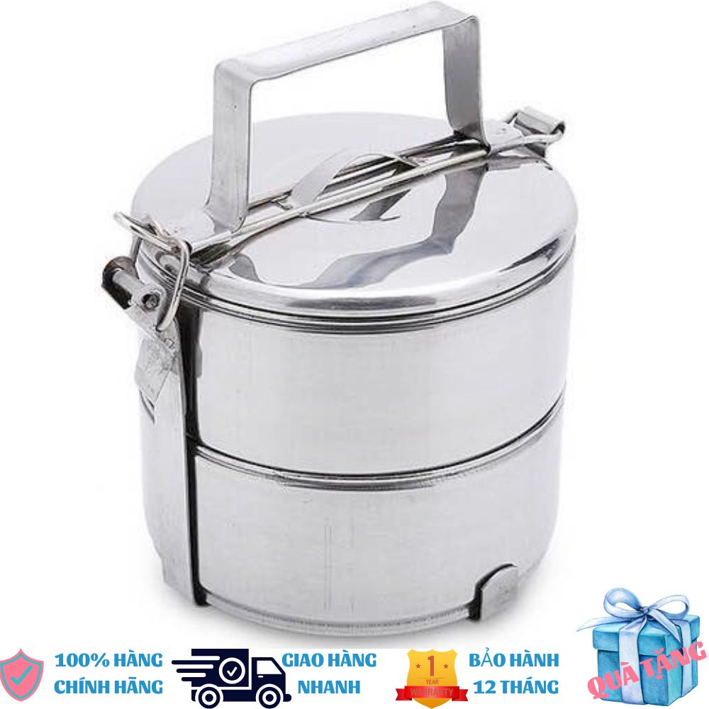 Cặp lồng 2 tầng giữ nhiệt inox 201 giá rẽ- hộp cơm văn phòng nhỏ gọntiện lợi.!