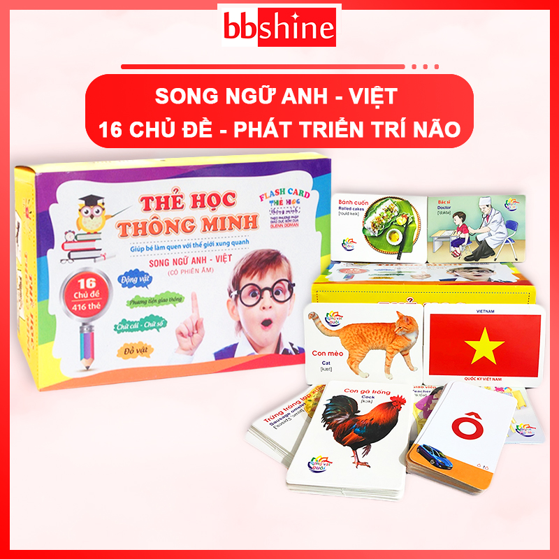 SƯU TẦM NGAY MÃ 20.000Đ ÁP DỤNG CHO ĐƠN HÀNG CÓ GIÁ TRỊ TỐI THIỂU TỪ 300.000Đ Flashcard cho bé gồm 16 chủ đề BBShine Thẻ học thông minh cho bé thỏa sức khám phá giúp bé phát triển tư duy DC061