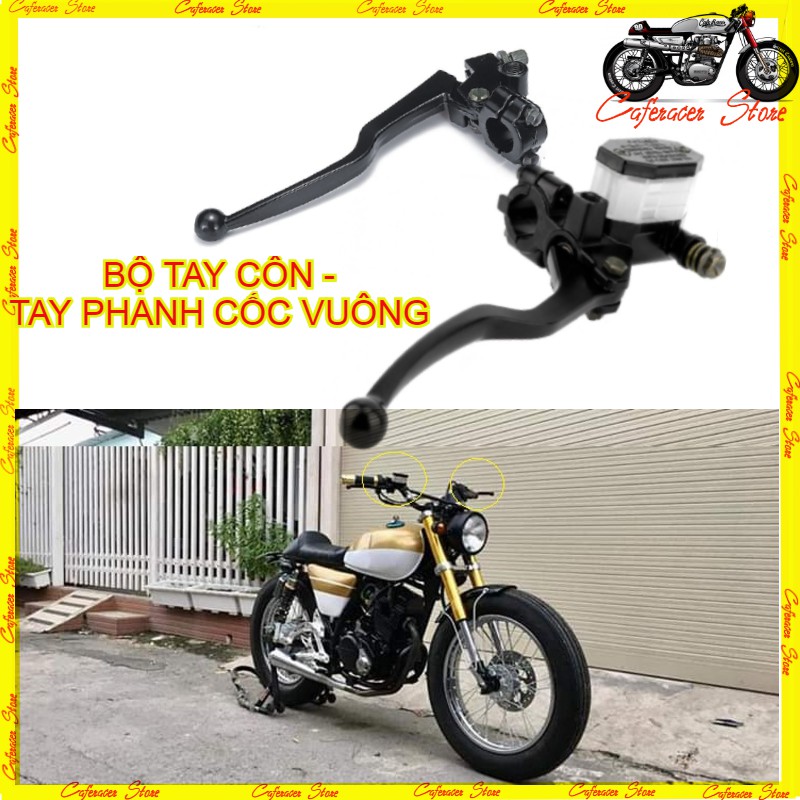 BỘ TAY CÔN TAY PHANH 💎 Bộ tay côn và tay phanh cốc dầu vuông chuyên độ xe cafe racer