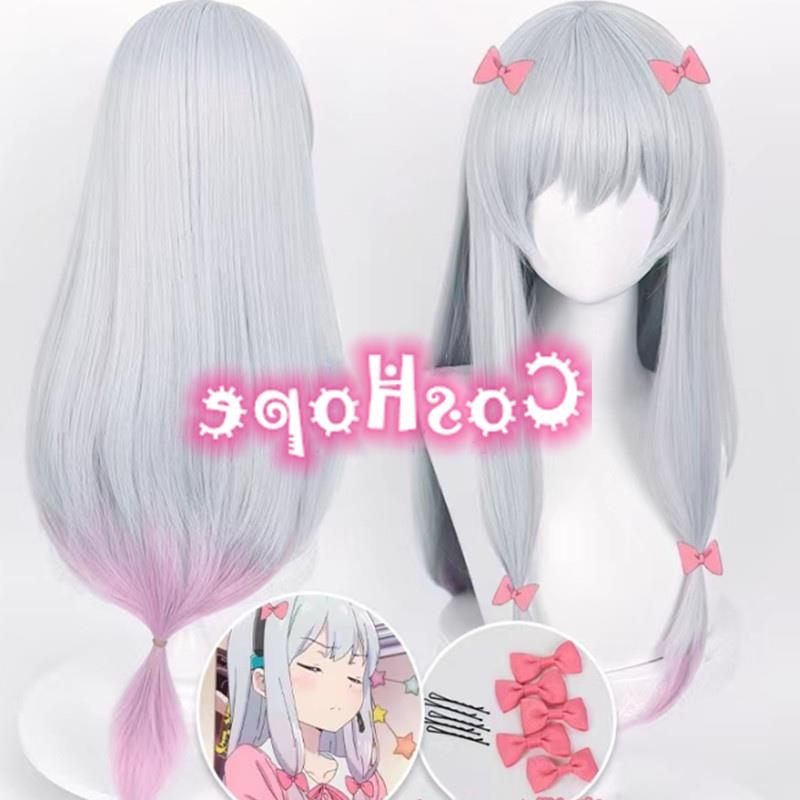 Ready Stock Eromanga Sensei Izumi Sagiri Cosplay Wig 80cm Long Mixed Color