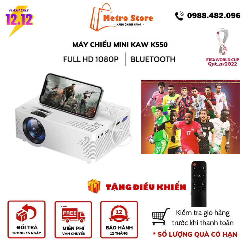 Máy chiếu mini - máy chiếu - máy chiếu thông minh - máy chiếu cho kết nối điện thoại hỗ trợ 4k kaw650, kaw550 full hd 1080p - bảo hành 12 tháng