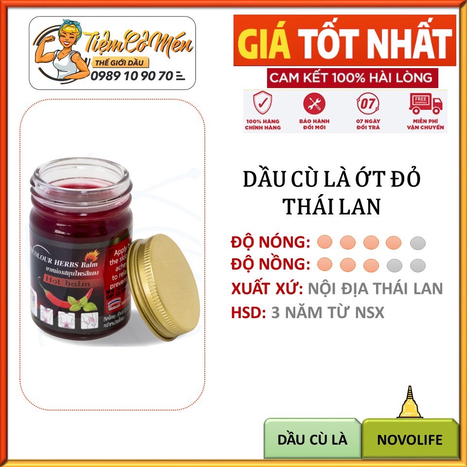 01 hủ dầu cù là ớt đỏ hot balm thái lan - 50g