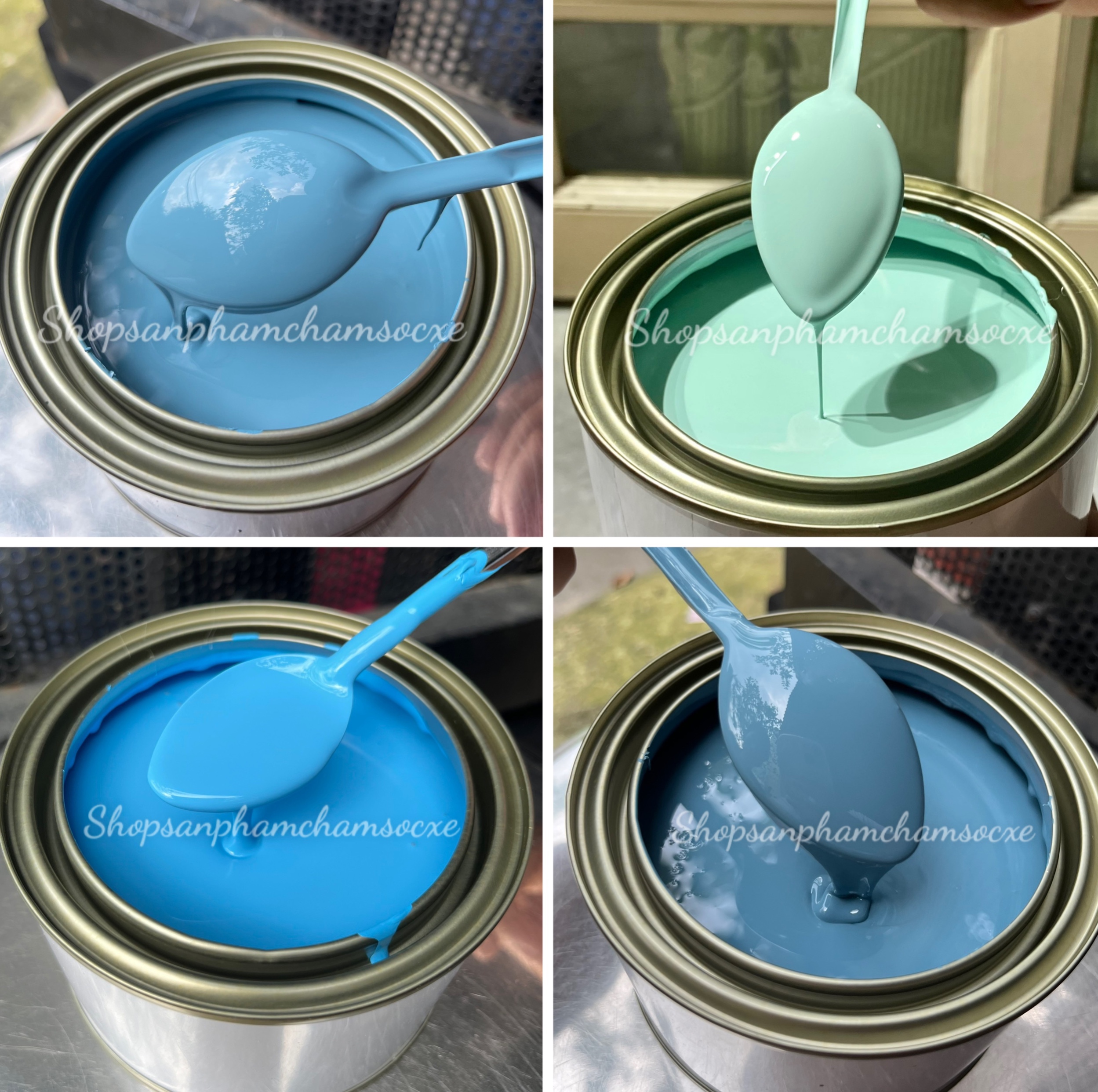 Sơn màu xanh tùy chọn - Sơn solid 1k đóng lon 0.5kg