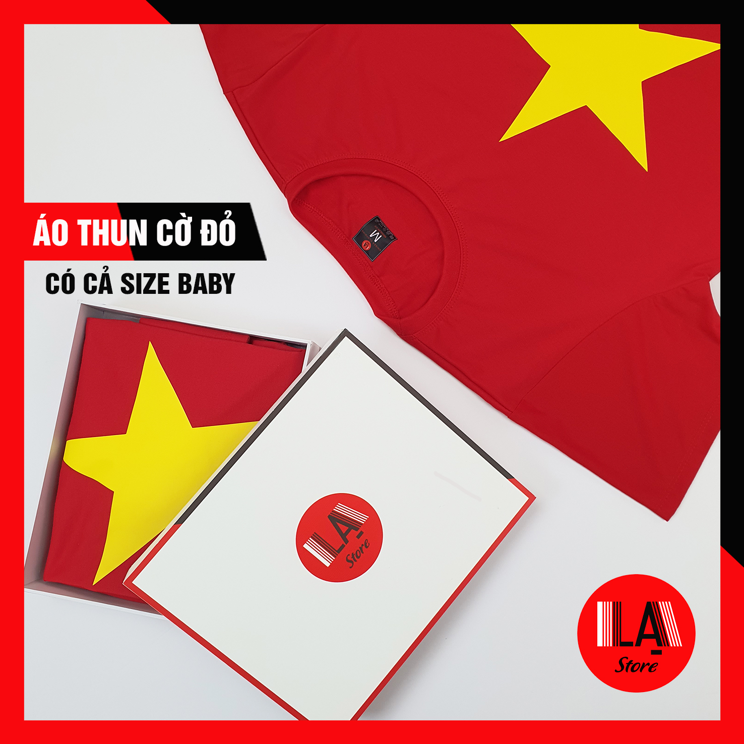 Áo thun cờ đỏ sao vàng Việt Nam cao cấp | Có size Baby | LẠ STORE |