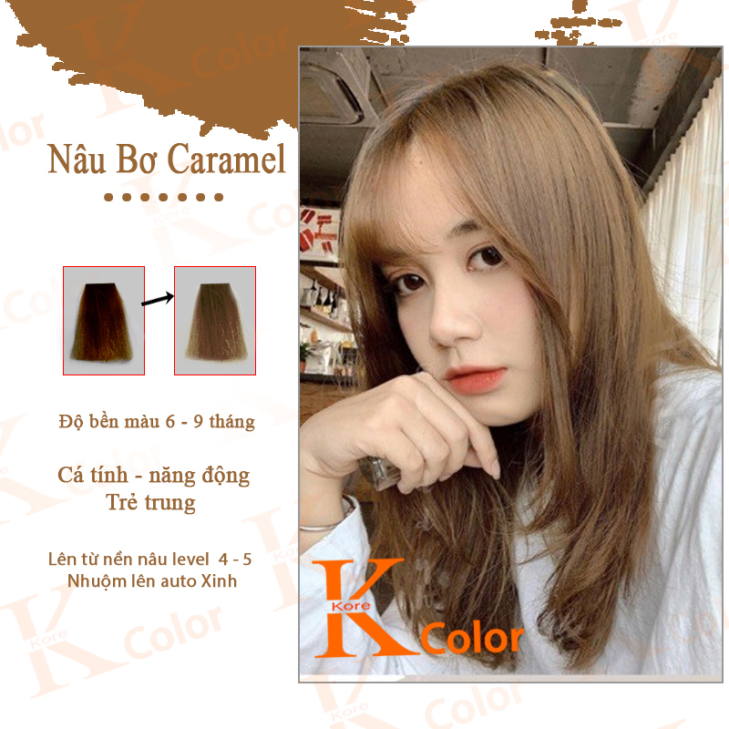Thuốc nhuộm tóc Nâu Bơ – Nâu Caramen Kcolor