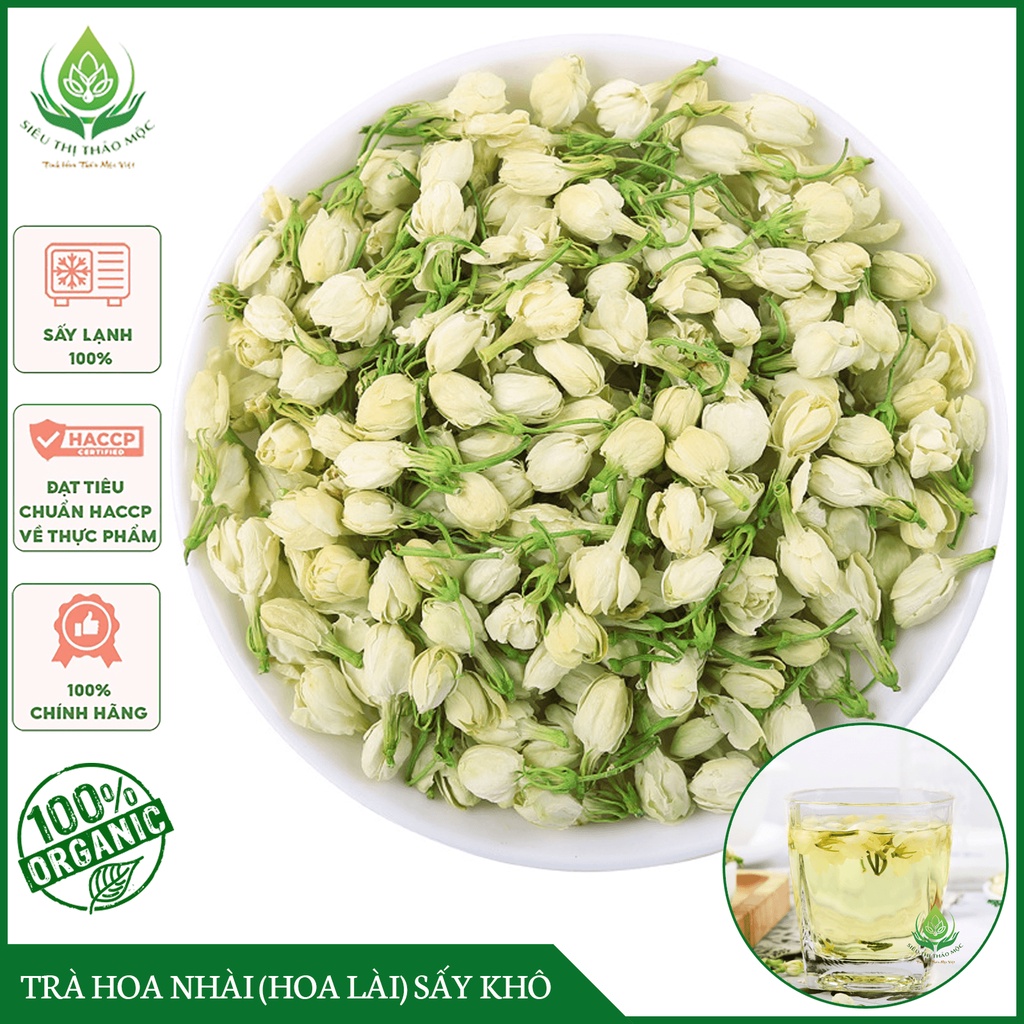 Trà hoa nhài 100gr sấy khô nguyên bông trắng đẹp thượng hạng