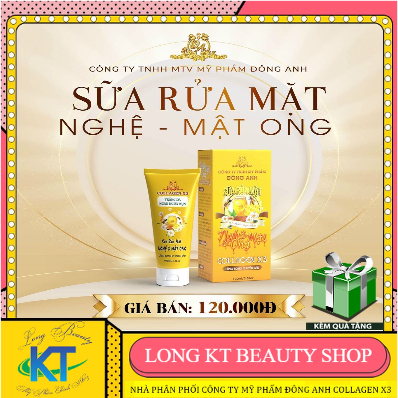 【Shop Chính Hãng - Kèm quà Tặng】 Sữa rửa mặt collagen x3 nghệ mật ông chính hãng ĐÔNG ANH Sữa rửa mặt trắng da ngăn ngừa mụn Collagen x3