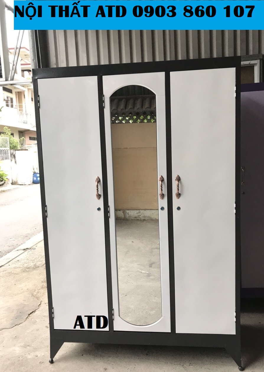 Tủ sắt quần áo 3 cánh lớn giá rẻ tại xưởng- tủ dày loại 1 HCM