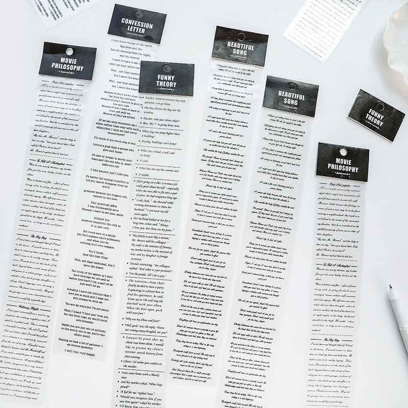 1 tờ sticker dạng chữ nhiều chủ đề