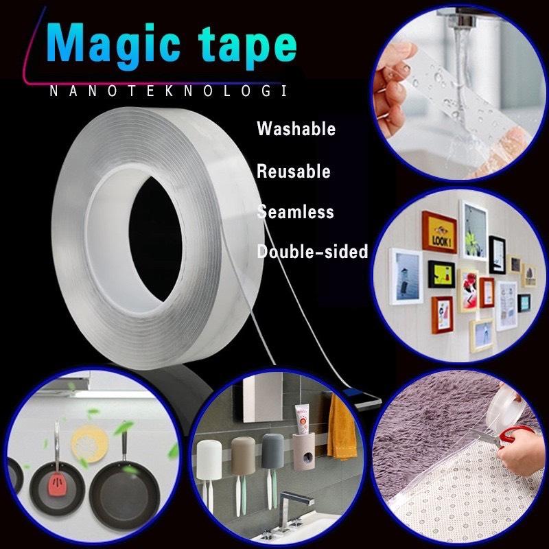 Băng keo magic dính 2 mặt đa năng trong suốt dán trên mọi bề mặt loại dày 2mm, bangkeo2mat, băng dính 2 mặt siêu dính