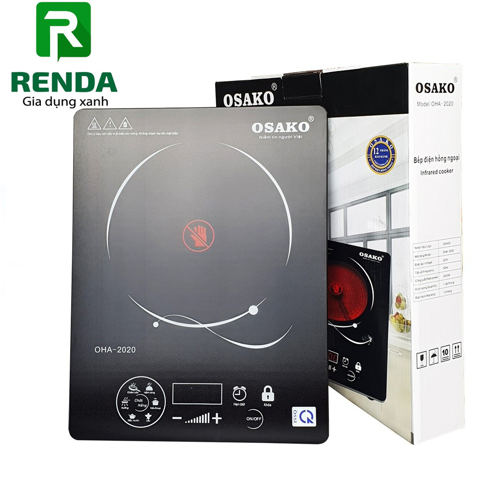 Bếp hồng ngoại 2000w mặt kính ceramic osako oha-2020