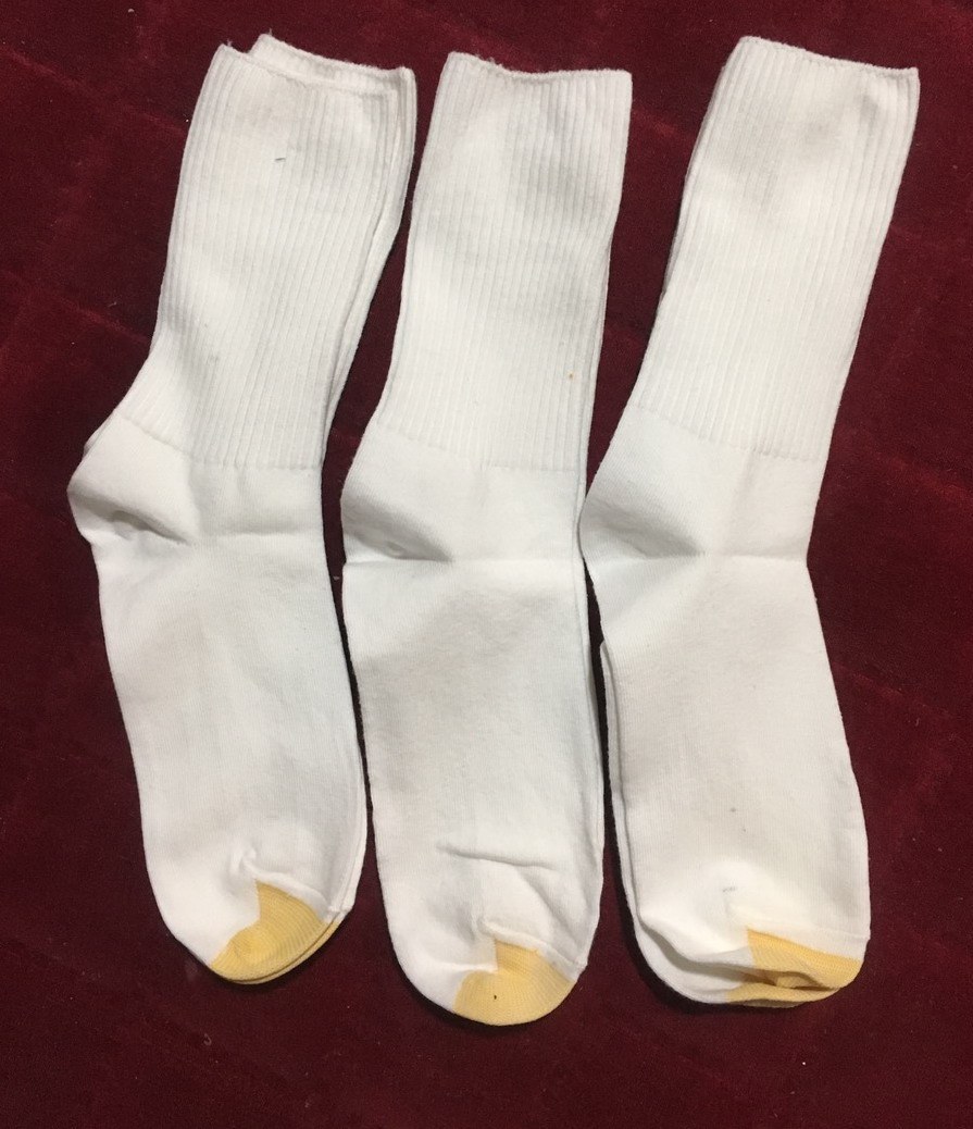 Combo 5 đôi tất dệt kim đá bóng màu trắng siêu bền tất thể thao màu trắng