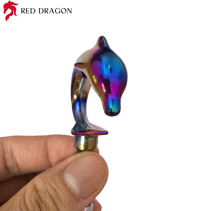Reddragon Combo 2 Móc Câu Hình Cá Heo Treo Đồ Cho Xe Máy, Xe Điện Chất Liệu Hợp Kim Xi 3D 7 Màu Ánh Quang Rất Đẹp