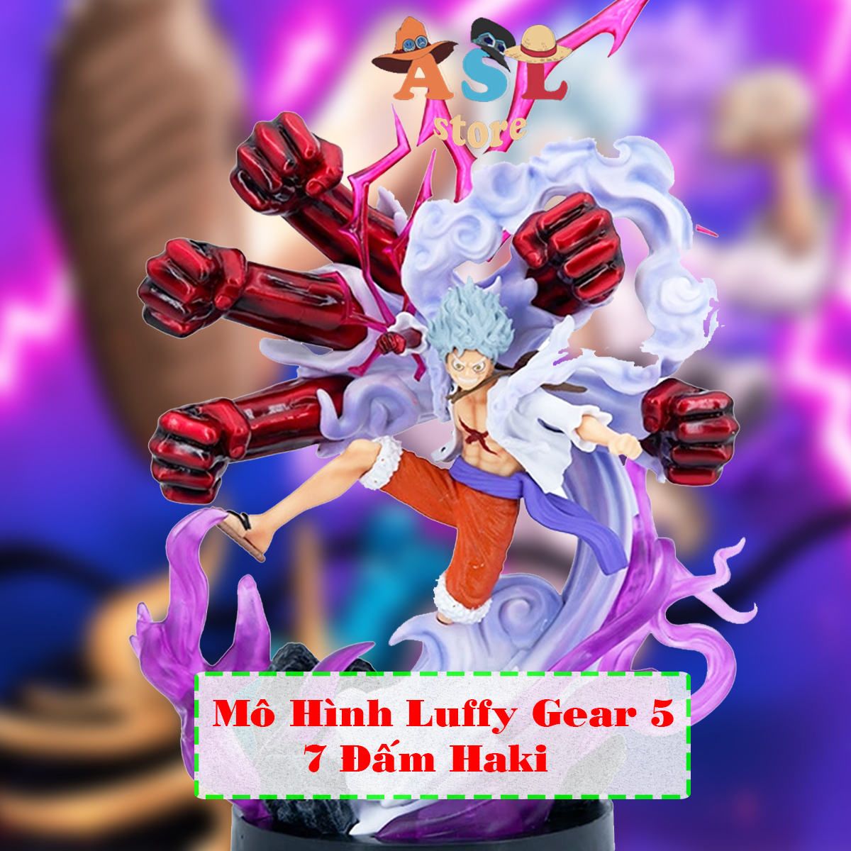 Mô hình One Piece cao cấp Luffy gear 5 7 đấm haki God Nika - mô hình giá sỉ anime trang trí