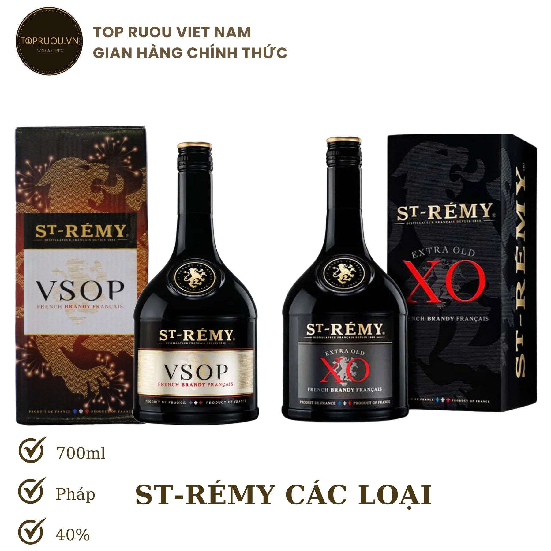 Rượu brandy st-remy vsop - xo 700ml