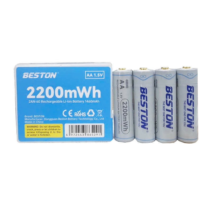  Combo 4 Pin Sạc AA 1.5V Li-ion Beston 2AN-60 2200mWh   1460mAh  Trắng  - Phụ Kiện Sỉ 1986 