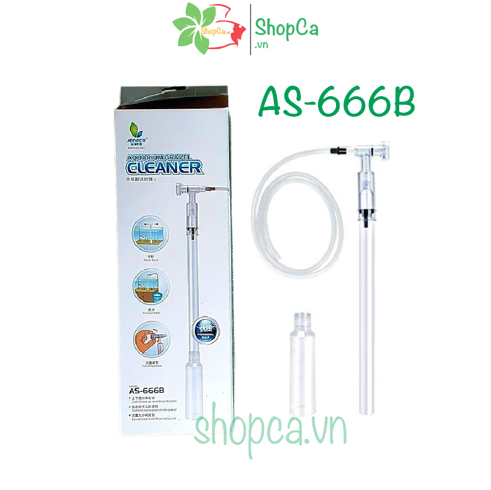 Dụng cụ hút cặn, thay nước hồ cá, hồ thủy sinh cao cấp jeneca - as666 as666b