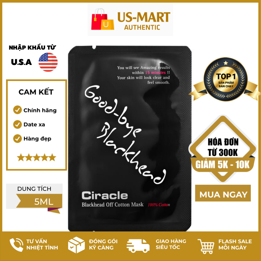 Miếng Đẩy Mụn Đầu Đen Ciracle Goodbye Blackhead Off Cotton Mask