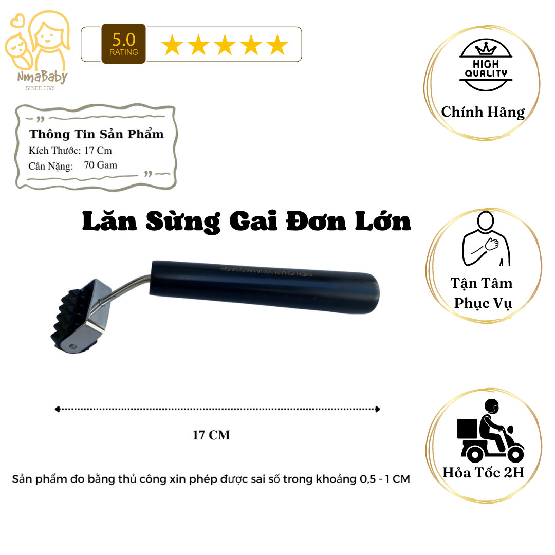 Dụng cụ diện chẩn - lăn sừng gai đơn lớn - hãng vinamassage