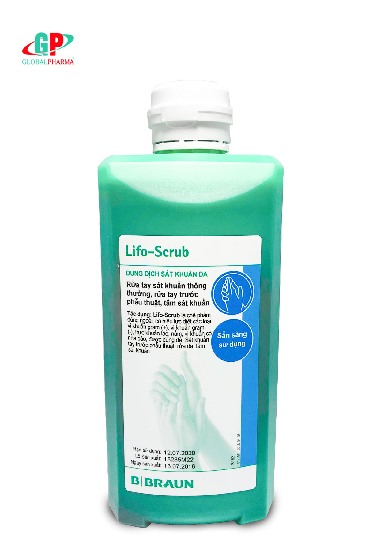 Dung dịch sát khuẩn da lifo scrub bottle 500ml