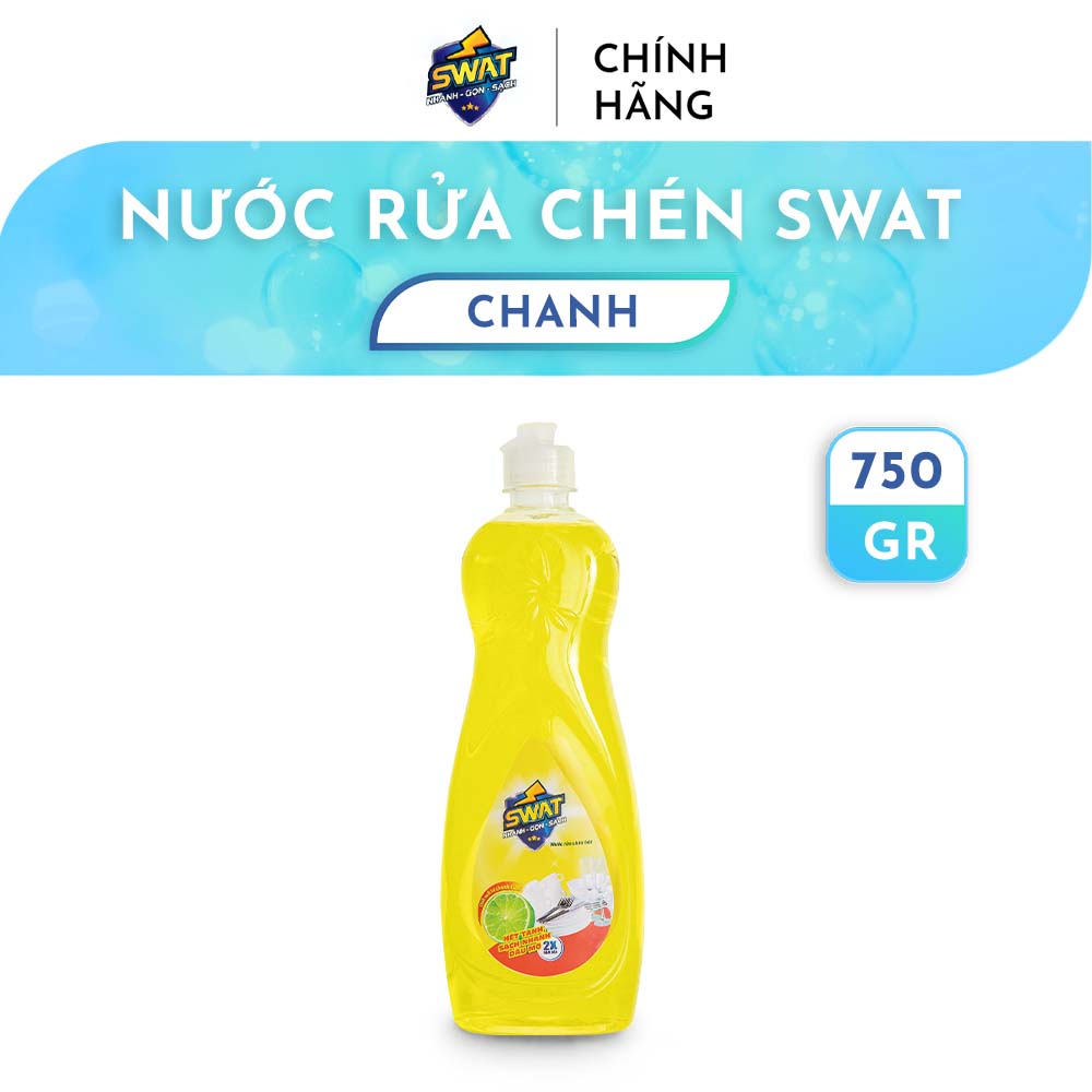 Nước rửa chén swat hương chanh siêu sạch chai 750gr tiện lợi