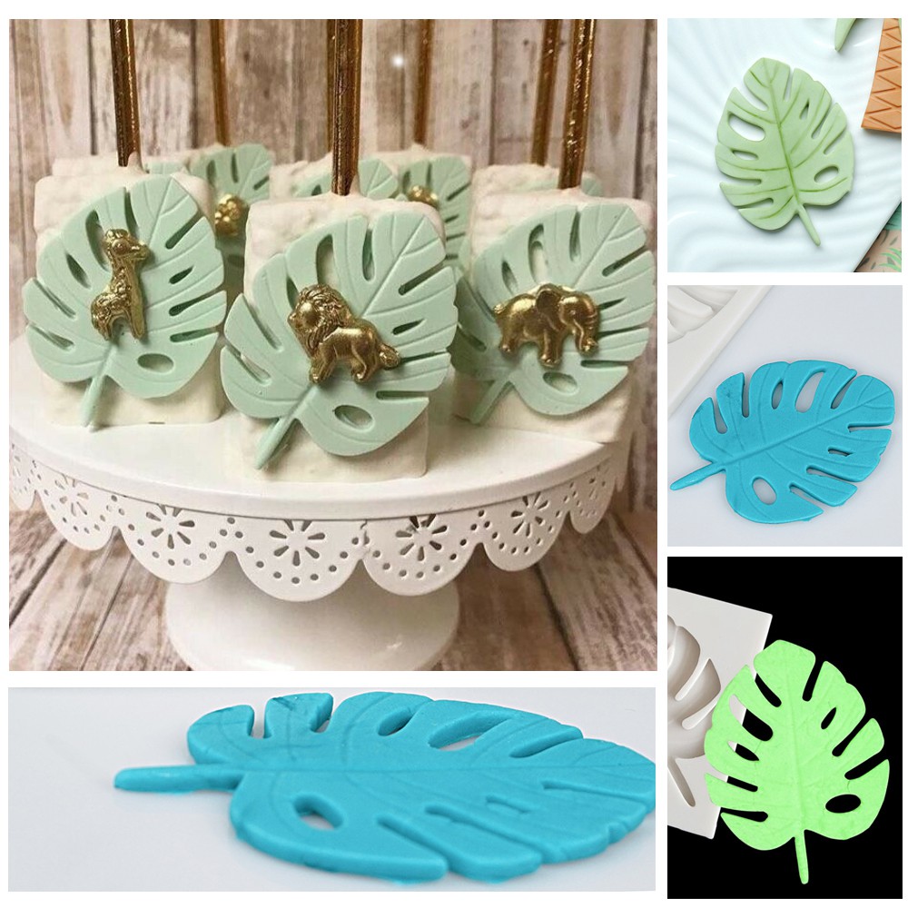 Khuôn Silicon Rau Câu 4d làm bánh 3 Lá Monstera