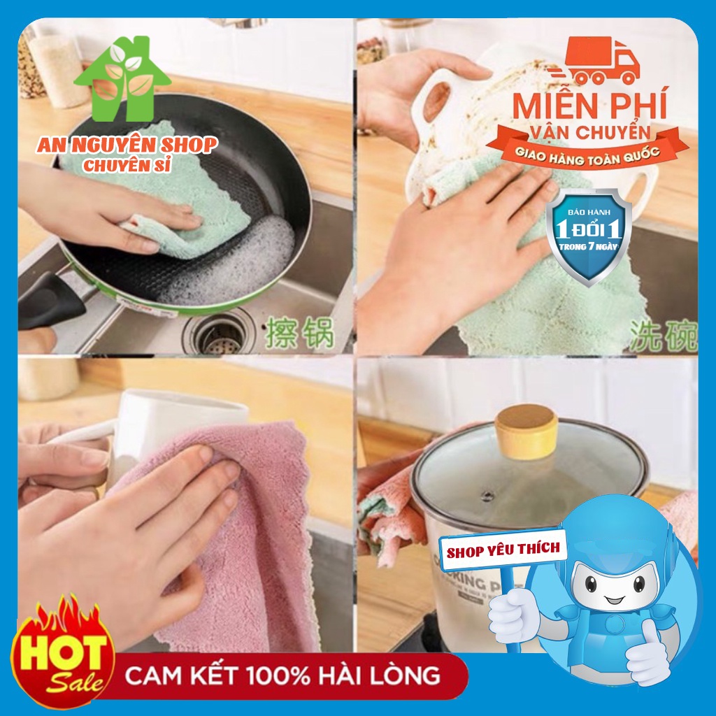 Khăn lau bếp chống dính dầu mỡ 2 mặt siêu thấm hút