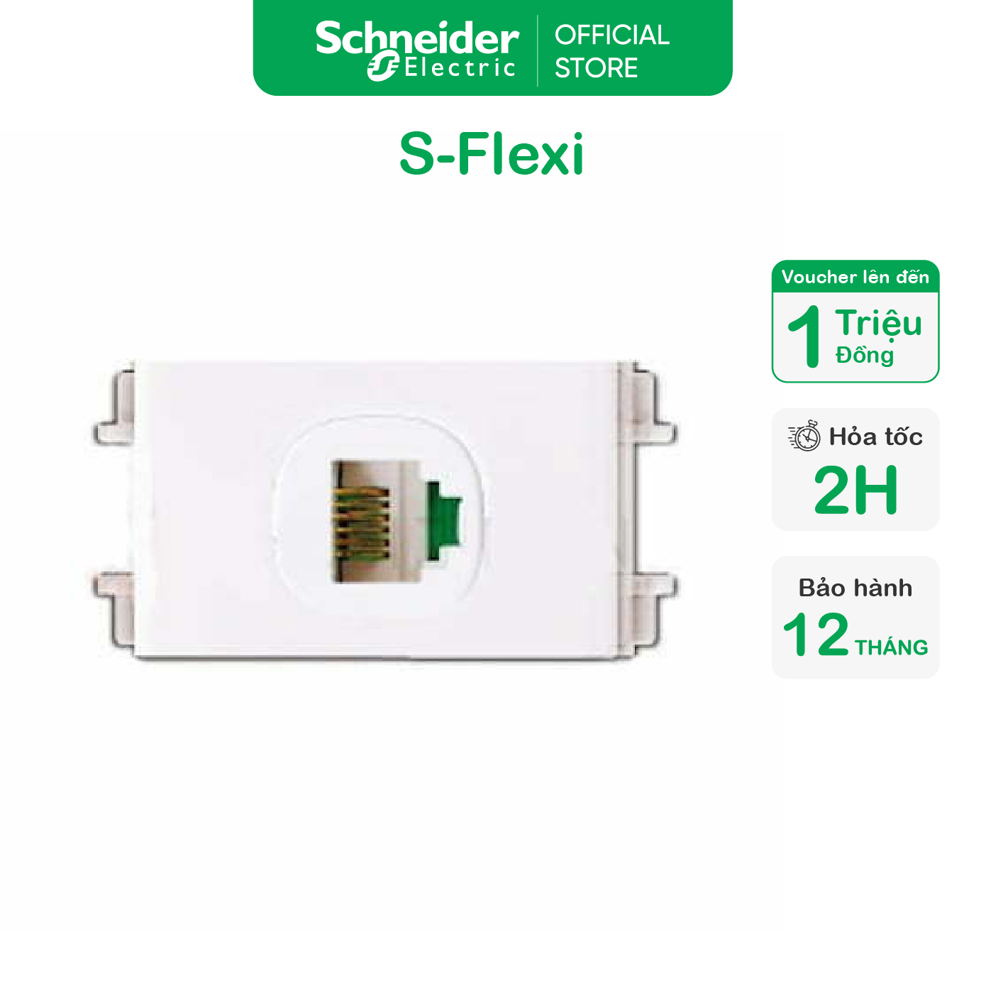 Ổ cắm mạng cat5e dòng s-flexi - size s - trắng - schneider electric - f30rj5em_we_g19