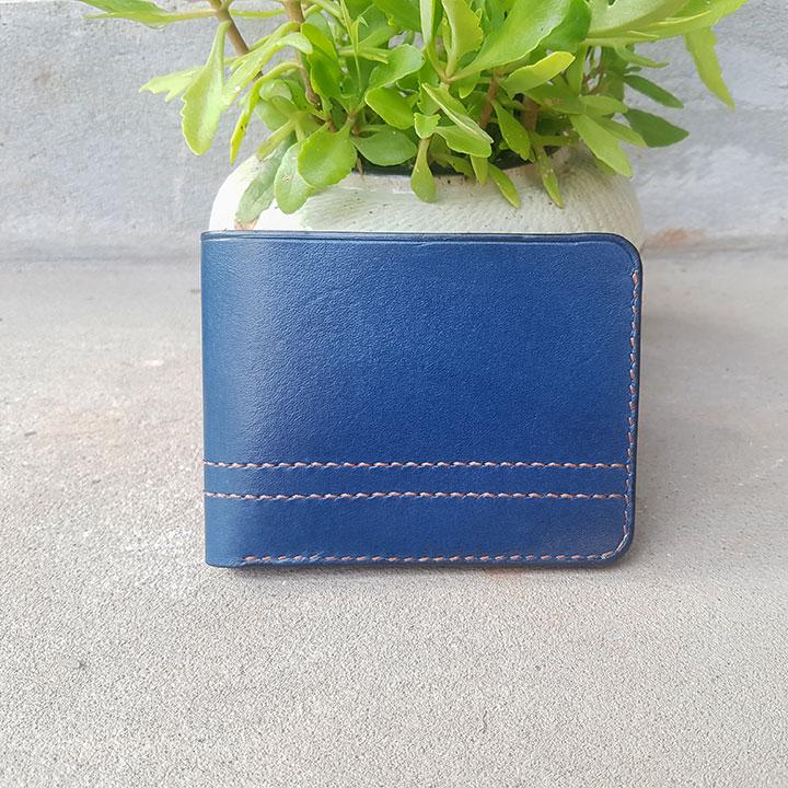 Bóp nam - da bò xịn - đồ da thủ công - màu xanh navy bv0078
